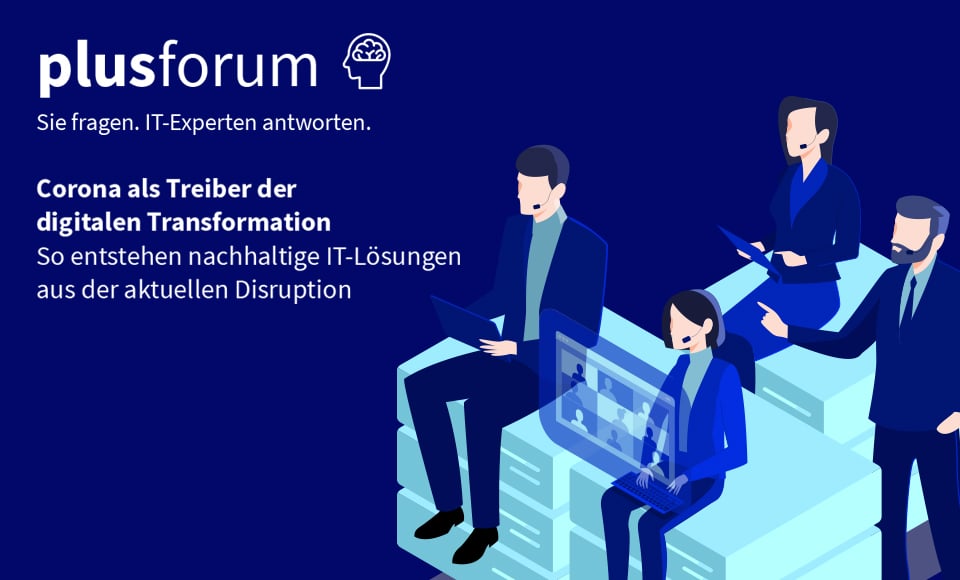 Banner plusforum Corona als Treiber der digitalen Transformation