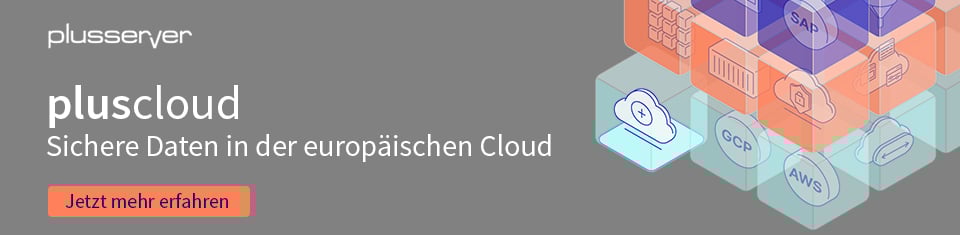 Banner pluscloud - sichere Daten in der europäischen Cloud