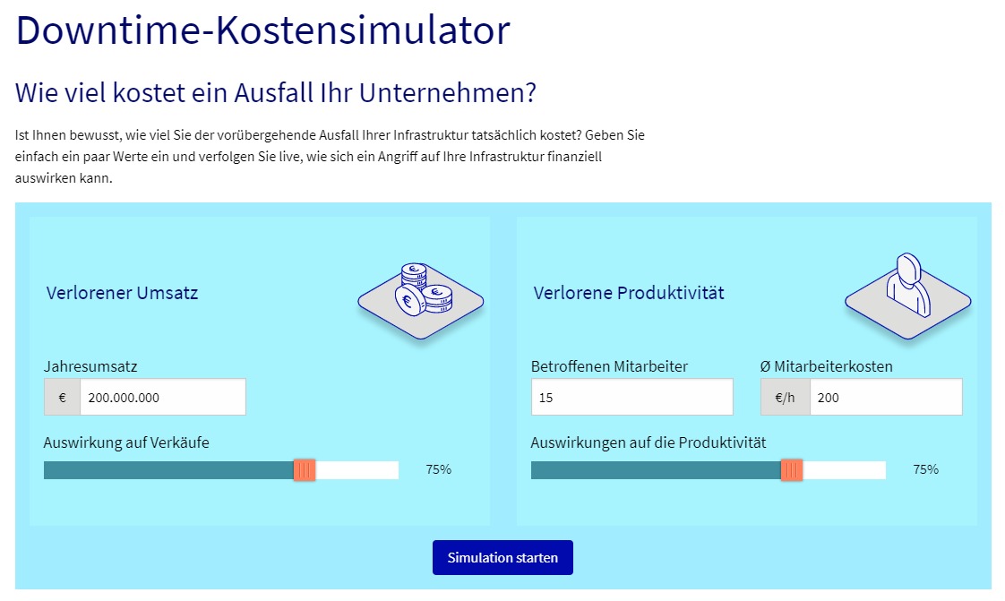 Wie viel kostet der Ausfall durch DDoS Ihr Unternehmen?